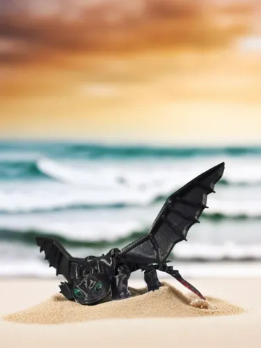 Dragão Banguela Articulado 3D - Fúria da Noite Colecionável