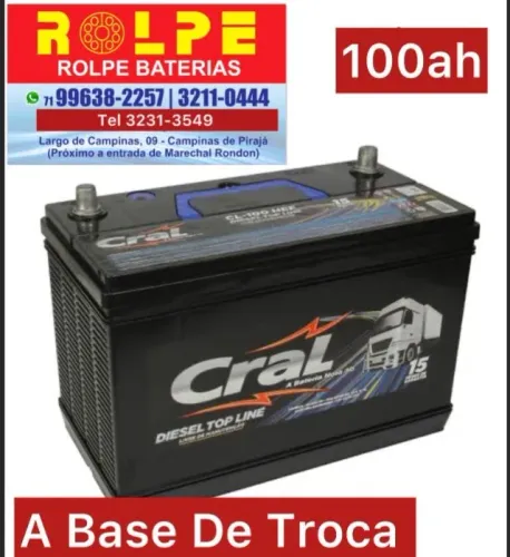 Bateria 100 Amperes \ Livre de Manutenção \15 meses de Garantia \ Cral 