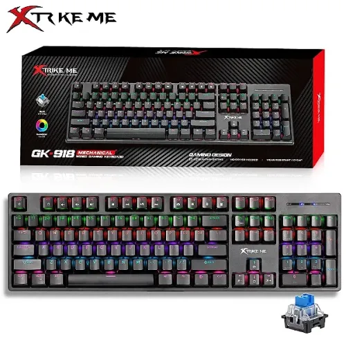 Teclado Mecânico Gamer Switch Azul, Led RGB, Preto - Xtrike Me GK-918 em São Luís ma 