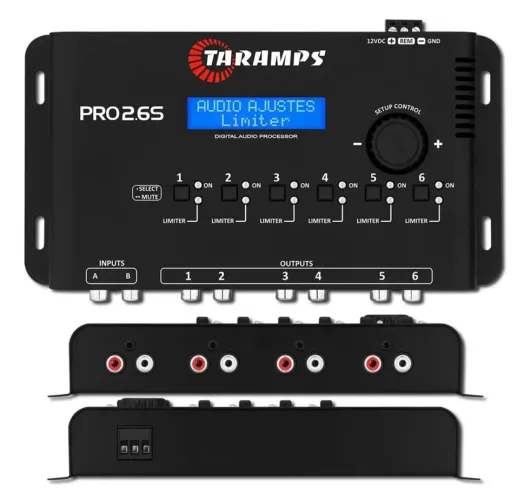 Processador de áudio taramps 2.6s (6 vias para som automotivo)