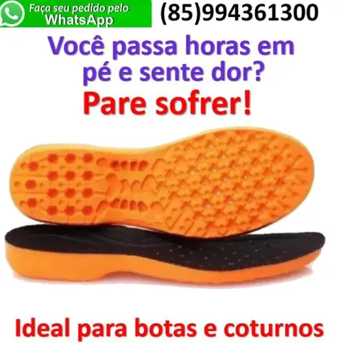 Palmilha para Coturno Bota Caterpillar Super Confortável para quem Fica até 12 horas em pé