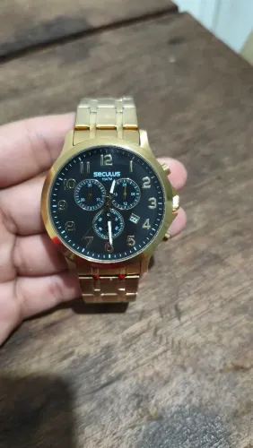 Relógio Seculus Masculino Dourado