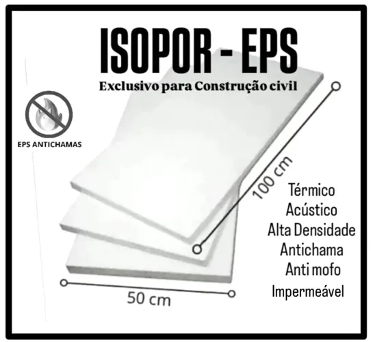 Isopor EPS Antichamas para Cono forro e paredes