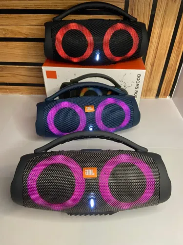 Caixa de som bluetooth booms box 3 mini duplo led jbl