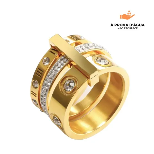 Anel Triplo Glamour
