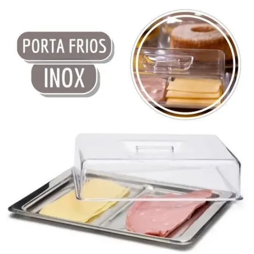Porta Frios Inox com Tampa