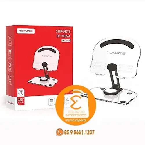 Suporte Acrílico Ergonomico de Mesa para Tablets e Celulares 360º MTG-054