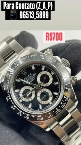 Relógio ROLEX DAYTONA MOSTRADOR PRETO MULTIFUNCIONAL AUTOMÁTICO