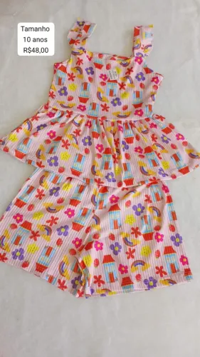 Vestido e Shorts Infantil - Tamanho 10 Anos linha premium 