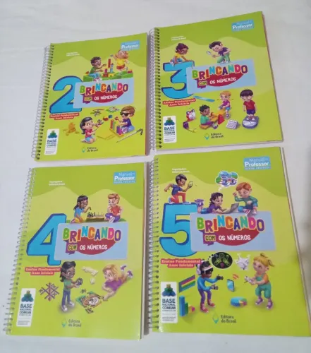 Coleção de 4 livros 'Brincando com os Números' - do vol 2 ao 5 Ensino Fundamental