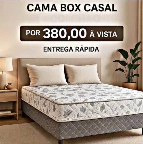 Cama box casal D33 acoplada (novo direto de fábrica)