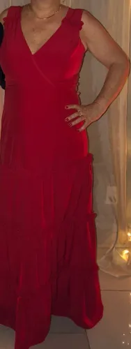 Vestido longo vermelhor Aliança Center - Tamanho M