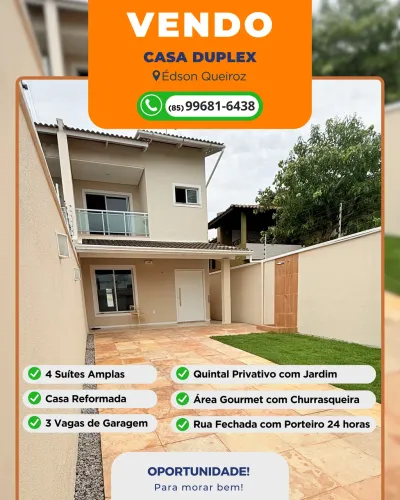 CASA DUPLEX À VENDA | EDSON QUEIROZ 