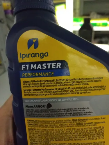 Óleo Motor 15W40 F1 Master Semissintetico Ipiranga 1 litro