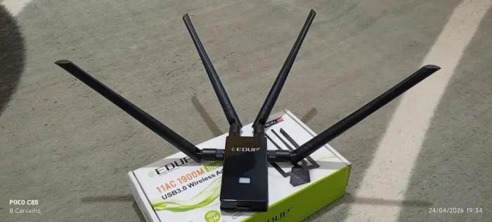 Adaptador Wireless Edup 11AC 1900M Dual- Banda 