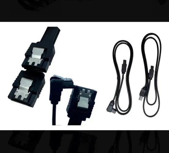 Kit 2 Cabos Sata 3.0 6gb/s 40cm Ssd Hd Reto 90° Trava