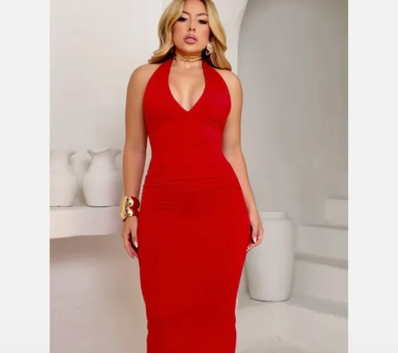 Vendo vestido longo tecido suplex