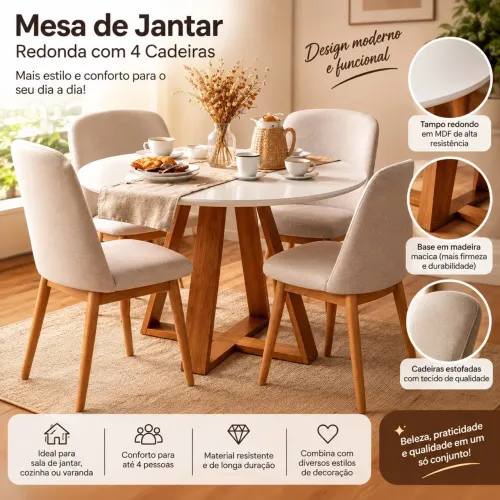 Mesa de jantar redonda
