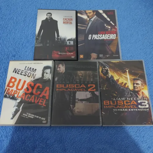 5 DVD Liam Neeson - Busca Implacável - Caçada Mortal - O Passageiro