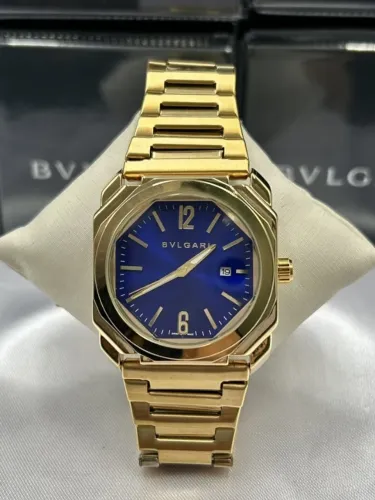 Relógio Bvlgari Octo Dourado Azul | Oferta R$137 Hoje