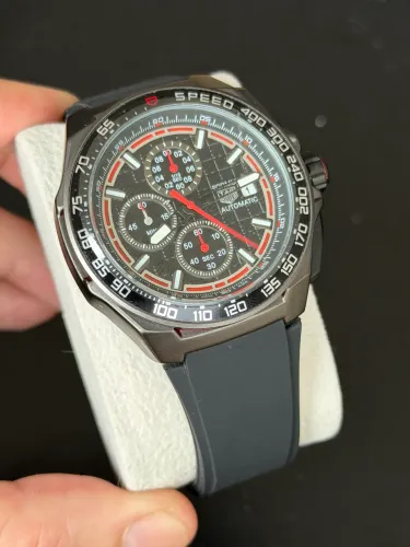 Relogio TAG Formula 1 Chronograph Preto Vermelho 43mm Linha B Quartzo Cronógrafo Funcional