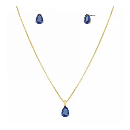 Conjunto semi joias ponto de azul turquesa
