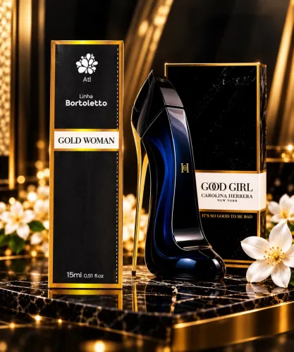 Perfume Feminino Golden Woman 15ml - Fragrância Floral Oriental Inspirada no Good Girl