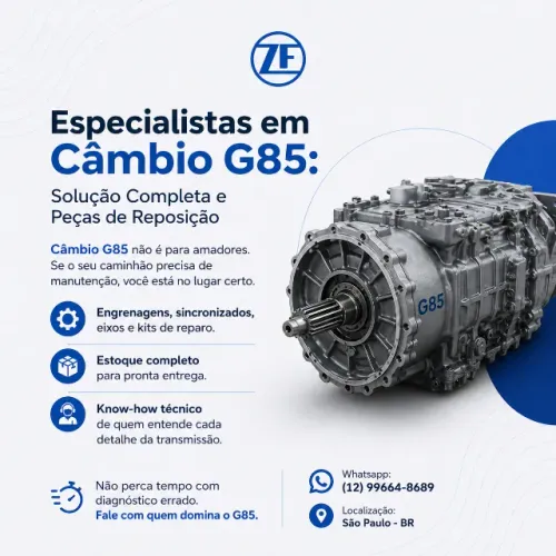Especialista em Câmbio G85/G60 ZF Venda à base de troca | Peças, Manutenção e Diagnóstico 