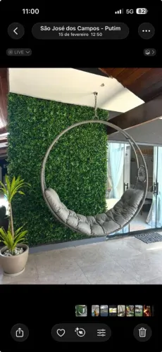 Balanço meia lua, para varanda, jardim e etc