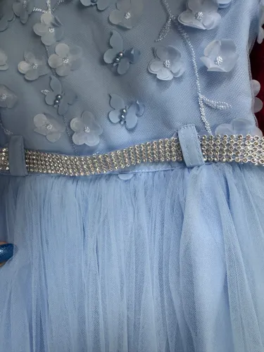 Vestido luxo azul bebê