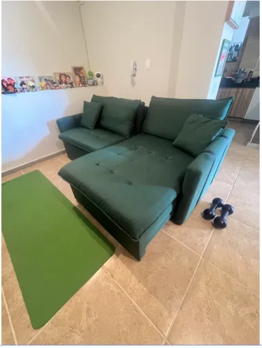 Sofá Cama Retrátil Verde 2,20m Grande e Super Conservado