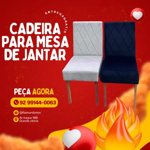 Cadeira para mesa de jantar com pés de madeira