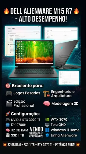 DELL ALIENWARE M15 R7 - ALTO DESEMPENHO