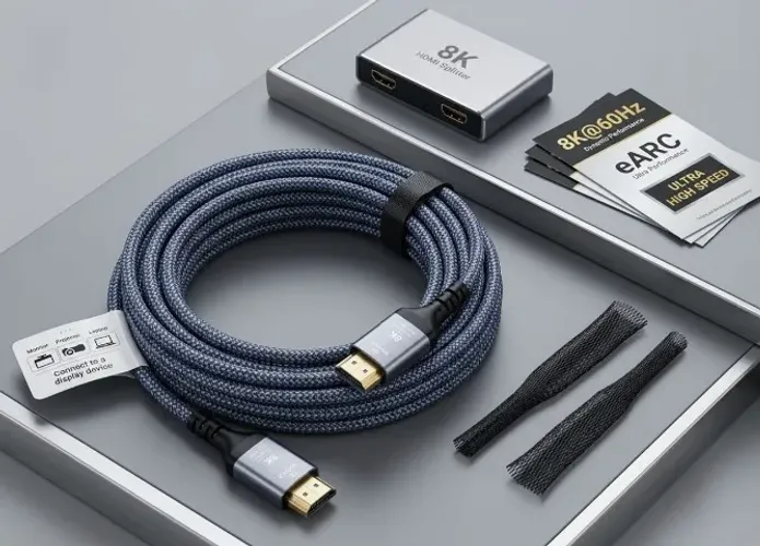 Cabo HDMI 2.1 de Fibra Óptica 10 Metros - 8K 60Hz | 4K 120Hz | 48Gbps | eARC | Novo