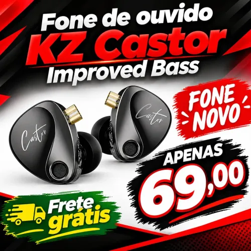 Fone de ouvido KZ Castor Improved Bass