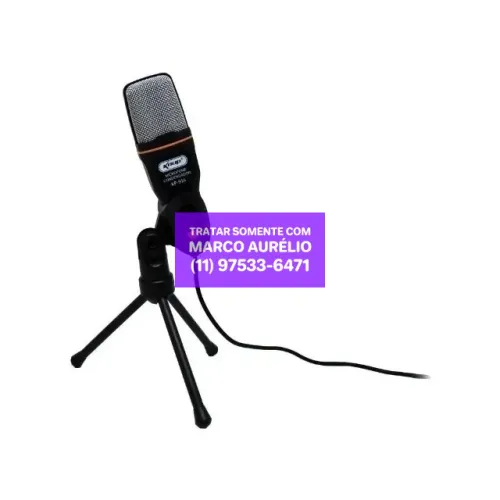 Microfone Knup Kp-916 Condensador Omnidirecional Cor Preto com Cinza - R$ 50