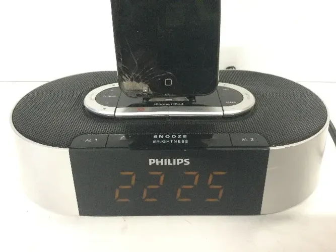 dock apple ipod relogio radio fm philips