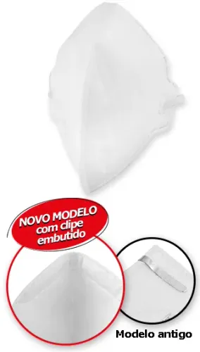 Respirador dobrável, semifacial, sem carvão ativado, sem válvula, PFF2, RDV 2201, branco,