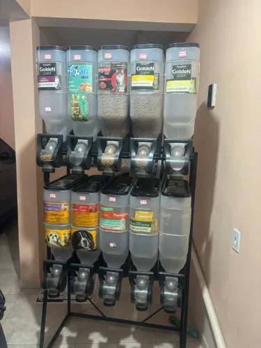 Dispenser Armazenador De Ração Ou Cereais 35 Tampa Hermética