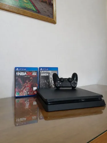 PS4 SLIM 1TB | CONTROLE + 2 JOGOS | IMPECÁVEL !