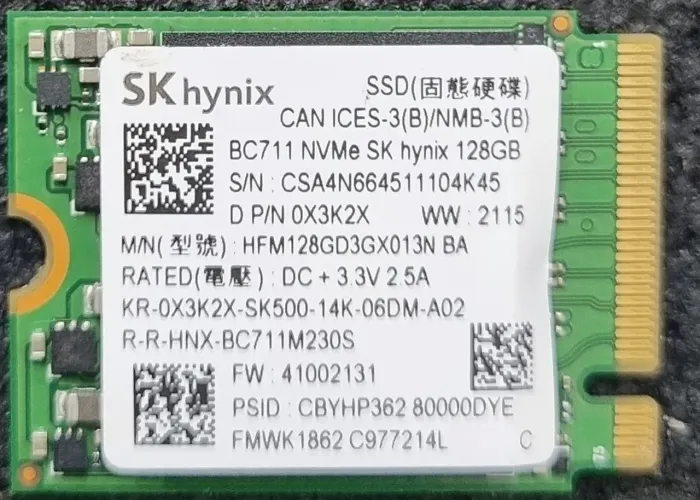 SSD NVME SK hynix 128GB