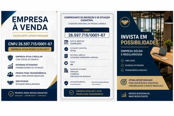 Empresa/CNPJ à venda - pronta para transferência
