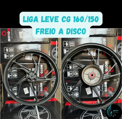 Rodas liga leve 160/150 com freio a disco no dianteiro 