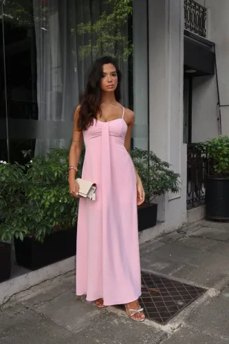 Vestido longo Rosa Bebê