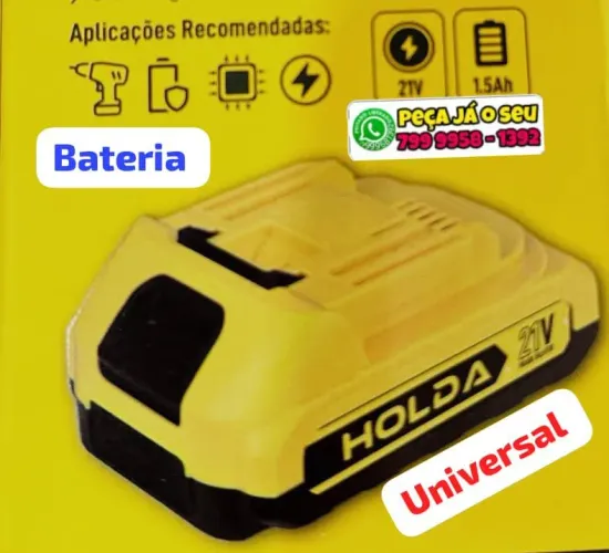 Bateria e carregador universal, furadeiras, chave de impacto, parafusadeiras