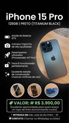 Celulares APPLE IPHONE 15 PRO Usados, seminovos e Novos no Brasil