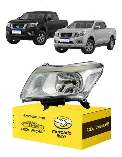 Farol Esquerdo Nissan Frontier 2018 2019 2020 2021 Cromado Esquerdo/motorista