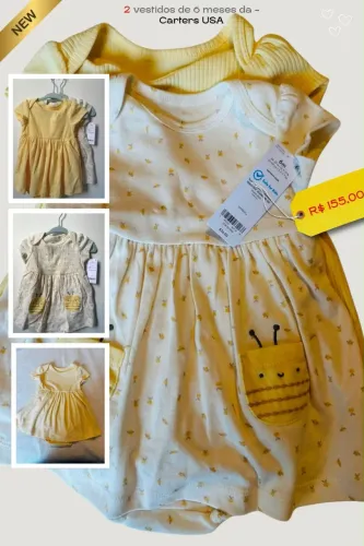 Kit - 2 vestidos body carters novo 6 meses
