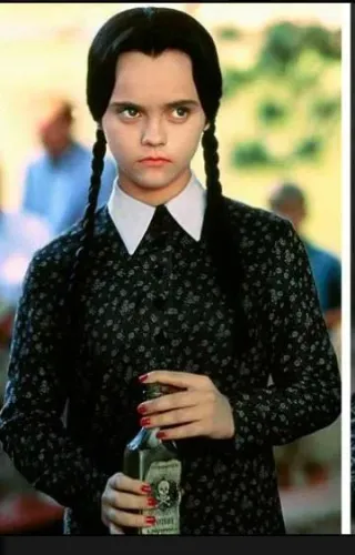 Cosplay Wandinha filme 1964 vestido e peruca