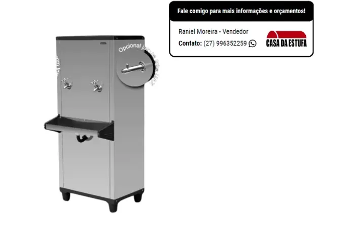 Bebedouro e Purificador de Água Inox Industrial 50L 2 Torneiras - Unimax